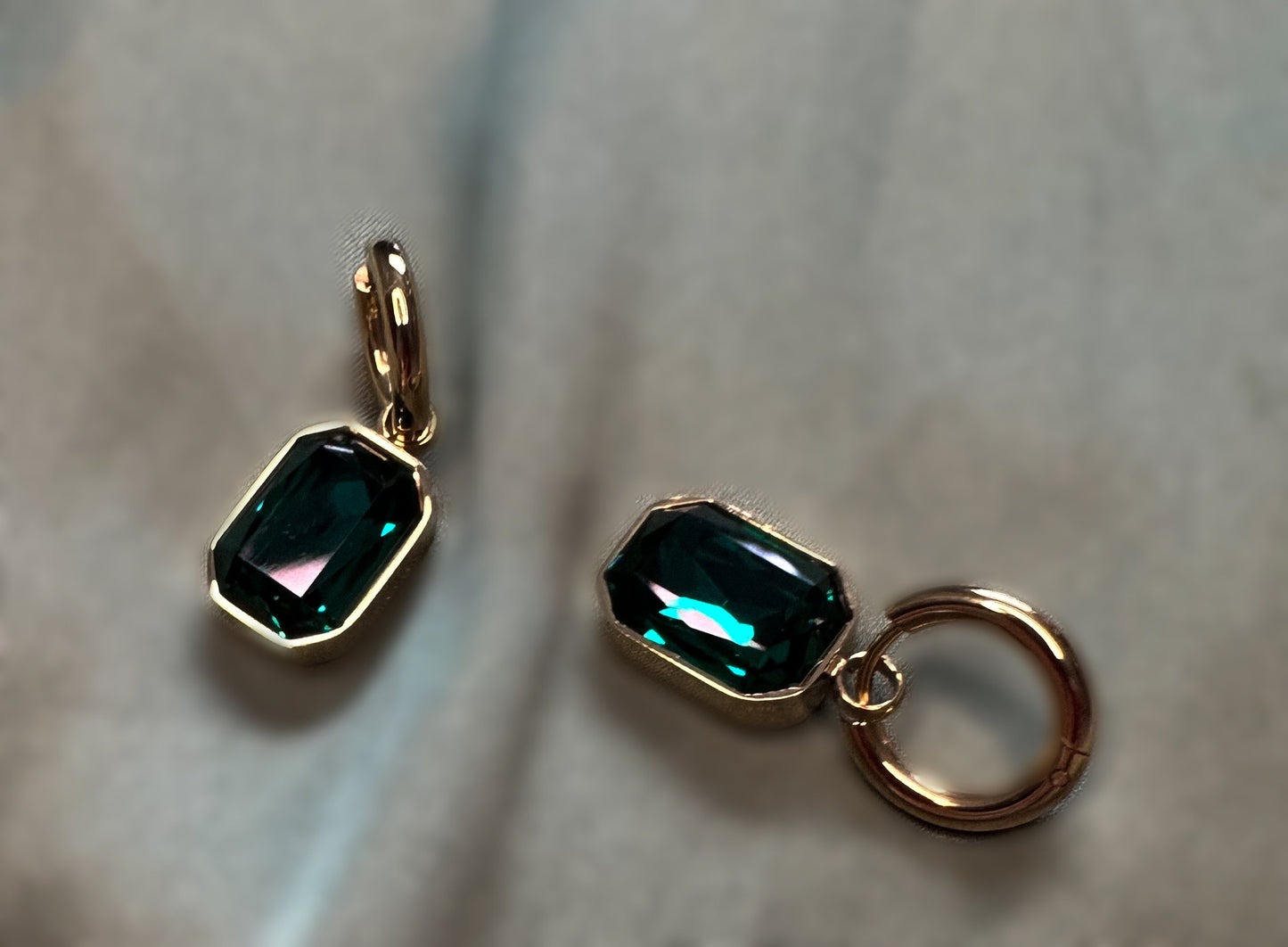 Lux Green Geometric Earrings