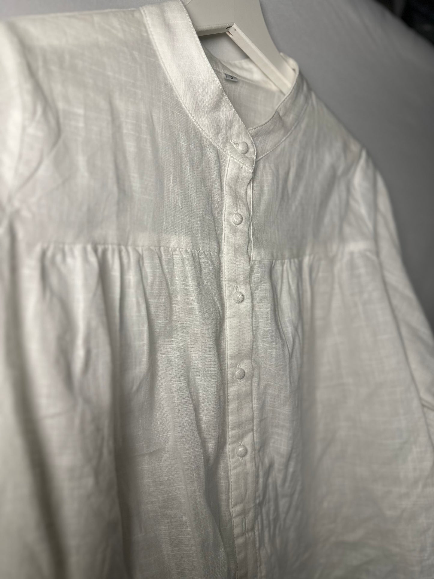 White Blouse with Bubble Sleeves